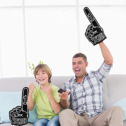 Sotiff Black Giant Foam Finger 6 Pack 18 Inch Sports Cheer Prop, We're Number 1
