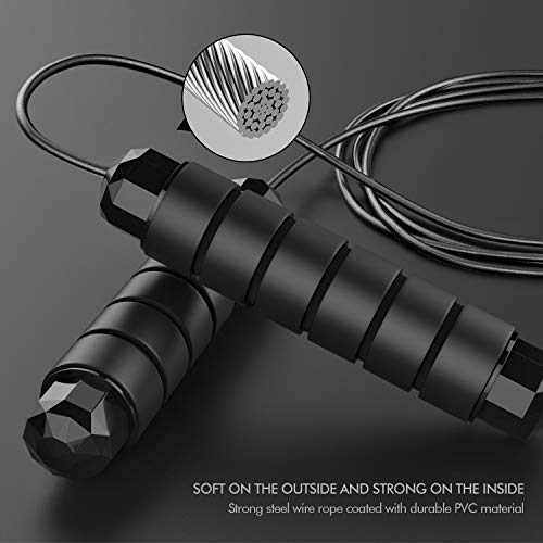 Adjustable Tangle-Free Jump Rope with Foam Handles for Fitness