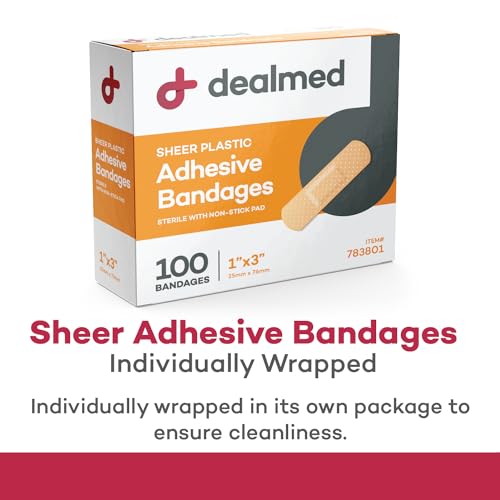 Sheer Plastic Adhesive Bandages - Flexible Wound Care - 1x3 in - 100 Count