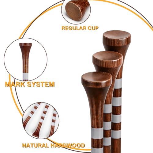 Wooden Golf Tees - 2-3/4 Inch, 100 Count, Brown & White
