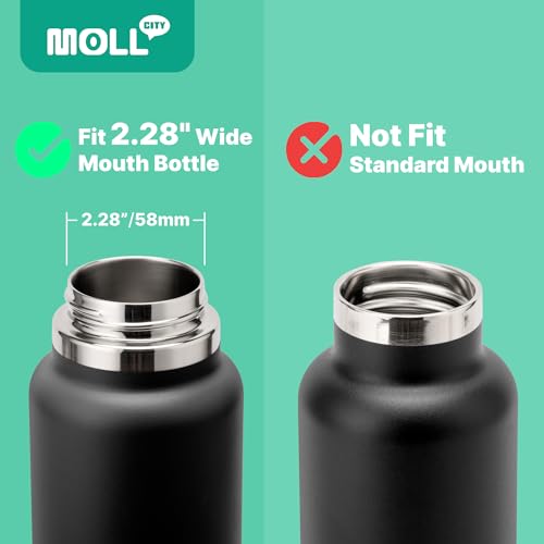 Straw Cap Replacement Lid for Hydro Flask & Takeya Wide Mouth Water Bottles