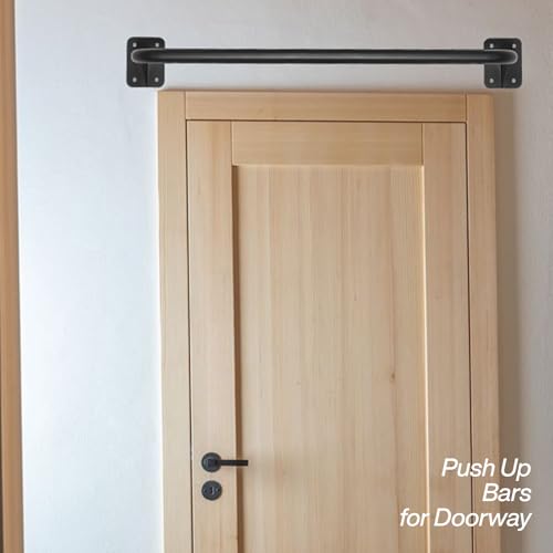 Purife Wall Mounted Doorway Pull Up Bar - Heavy Duty, 500 lbs, Black