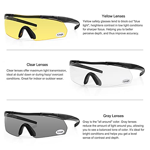 xaegistac Shooting Glasses with Interchangeable Lenses - High Impact Eye Protection
