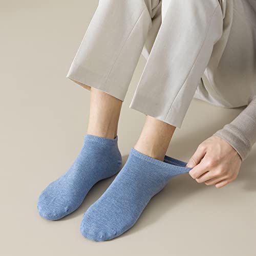 MAGIARTE Men's Cotton Ankle Socks 6 Pairs, Low Cut Athletic Moisture Wicking No Show Socks - Color#03, Size 9-12