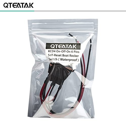 Waterproof Reverse Polarity Momentary Switch - 6 Pin - Black