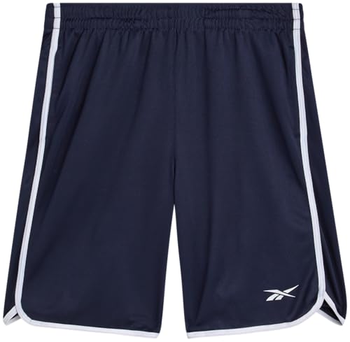 Reebok Boys Breathable Mesh Athletic Shorts 10-12 Navy White Panel 1 or 2 Pack