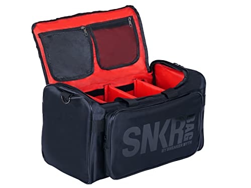Dawbun Red Multifunctional Sneaker Travel Duffle Bag for Men with 3 Adjustable Compartments