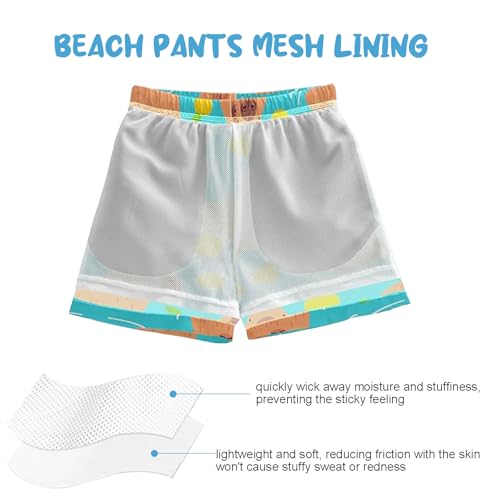 CUPADA Boys Swim Trunks 6-16 Years Capybara Print, Small (Capybara Swimming) – Quick-Dry Board Shorts