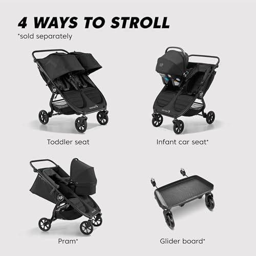 Double Stroller for Newborns & Toddlers - Jet Black