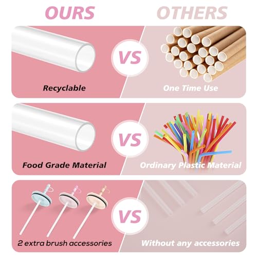 Replacement Straws for Hydro Flask 40 oz Tumbler - 6 Clear Straws