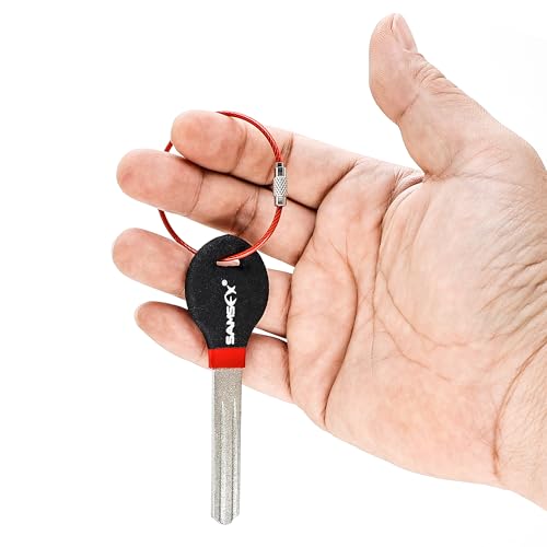 Portable Fishing Hook Sharpener - Diamond File with Handle, Black & Red