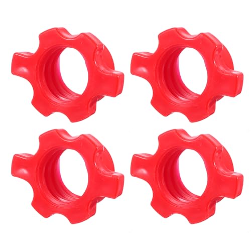 Red Spin-Lock Dumbbell Bar Nut Set for Weight Training & Fitness