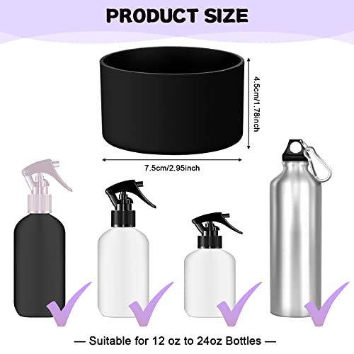 Silicone Sleeve for Glass Spray Bottle - Black, 3 Pcs Set