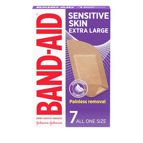 Extra Large Adhesive Bandages for Sensitive & Eczema-Prone Skin - 7 Count