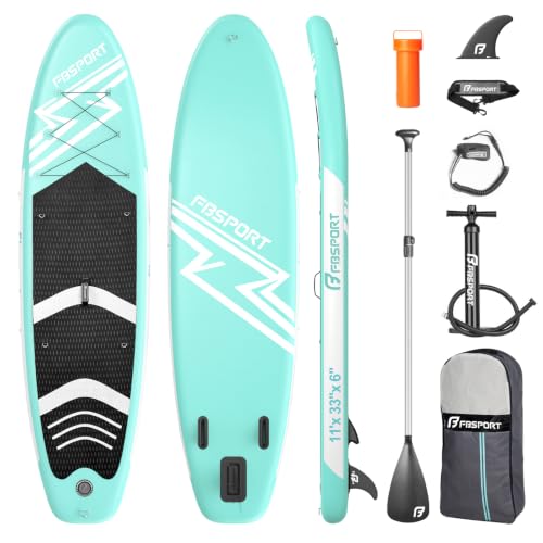 11' Premium Stand Up Paddle Board - Mint Green Yoga Board with Accessories