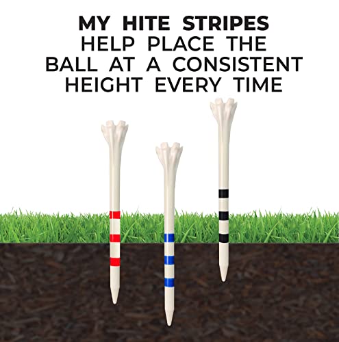 Champ My Hite 3-1/4" Stripe Golf Tees - White/Black, 100 Pack