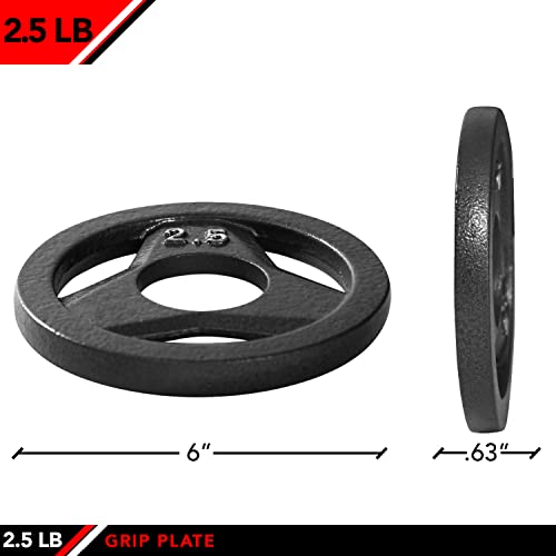 2.5lb Olympic Grip Plate - Heavy-Duty Cast Iron Weight
