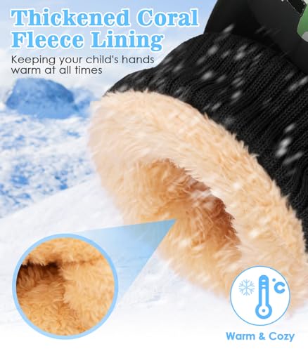 Toddler Mittens - Coral Fleece Snow Gloves for Boys & Girls