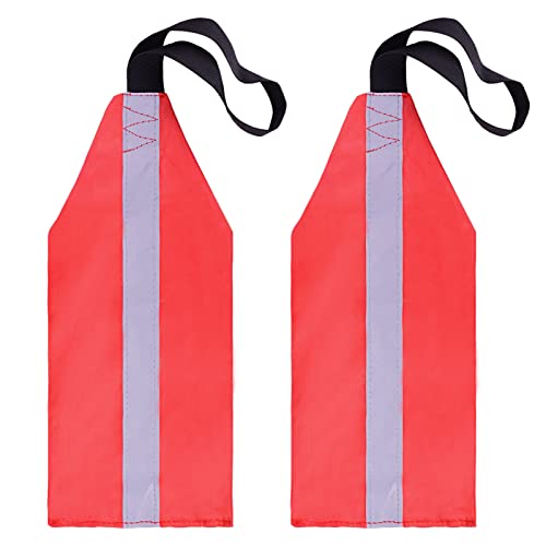 Kayak Safety Flag - Red Reflective Warning Flag - 2 Pcs
