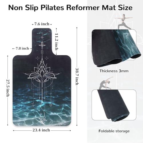 Non-Slip Pilates Reformer Mat Cover - Dark Green, 39 x 23"