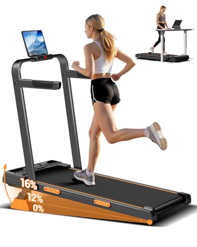 Incline Walking Pad Treadmill - 3-in-1 Foldable Under Desk Treadmill with Handles, 330 LBS Capacity, 2.5HP Quiet Motor, LED Display