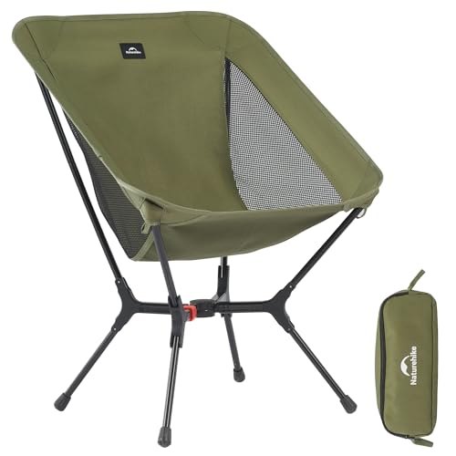 Naturehike YL01 Snap Camping Chair Green - Heavy Duty 441lb Support, 1-Second Setup