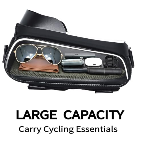 Alphantino Waterproof Bike Phone Holder Bag with Sun Visor - Black Zipper