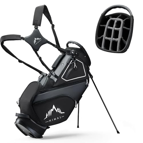 Lightweight 14-Way Golf Stand Bag with Magnetic Pocket - Black