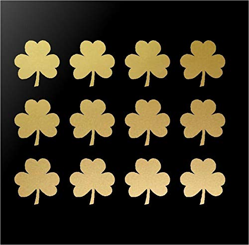 Irish Shamrock Vinyl Decals - Set of 12 Green 1" Stickers