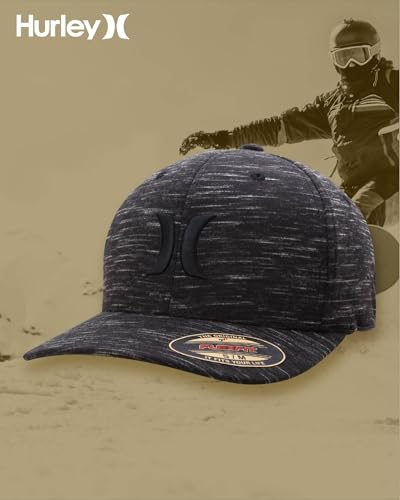 Hurley Mens Black Small-Medium Moisture-Wicking Baseball Cap - Fitted, Textured
