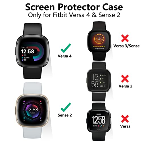 Screen Protector Case for Smartwatch - 2 Pack Black, Full Coverage TPU