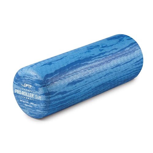 OPTP PRO-Roller Soft Density Foam Roller - 18" x 6" Short Blue for Massage & Exercise