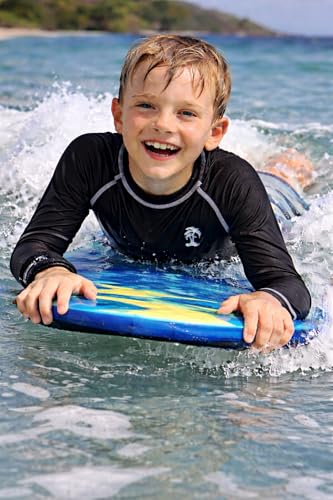 Boys UPF 50+ Long Sleeve Rash Guard Swim Shirt - White