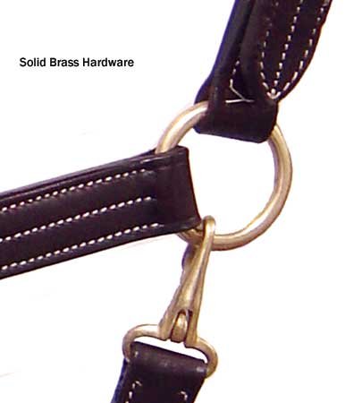 Derby Originals Cob Havana Leather Horse Halter with Triple Stitch & Adjustable Fit