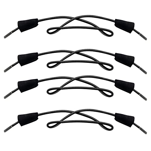 Replacement Shoelaces for Hey Dude Shoes - Elastic Black 17-Inch