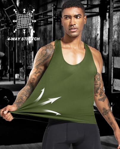 Boyzn Men's 1/3/5 Pack X-Large Tank Tops – Black/Gray/Blue/Army Green 5-Pack