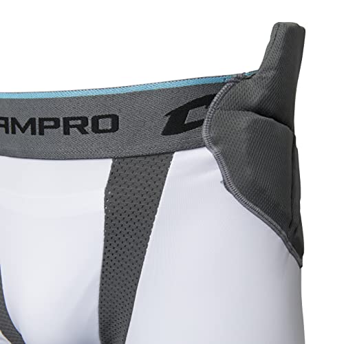 CHAMPRO Tri-Flex 7-Pad Football Girdle Unisex XL White - Flexible & Protective