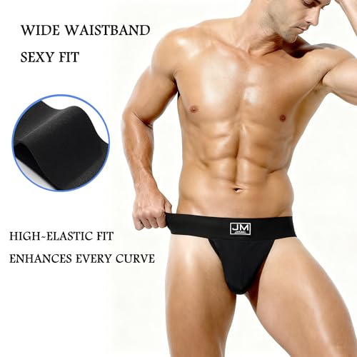 Men's Comfort Jock Strap Athletic Supporter - Medium Black