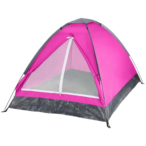 Pink 2-Person Dome Camping Tent with Rain Fly & Carry Bag - Easy Setup