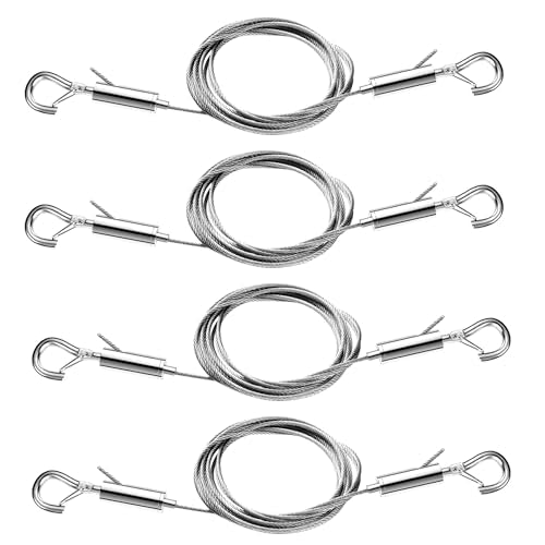 4PCS Adjustable Picture Frame ,Mirror Hanging Wire Kit,6.6FT Heavy Duty Stainless Steel Rope for Hanging Pictures,Mirrors,Light Lamp,Billboards,Basket,Flowerpot,Hold Up to 66lbs