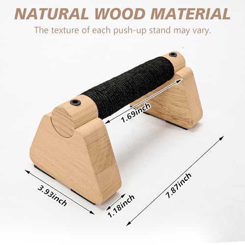 Wooden Parallettes Bars - Handstand Training & Push Up Handles - 20cm