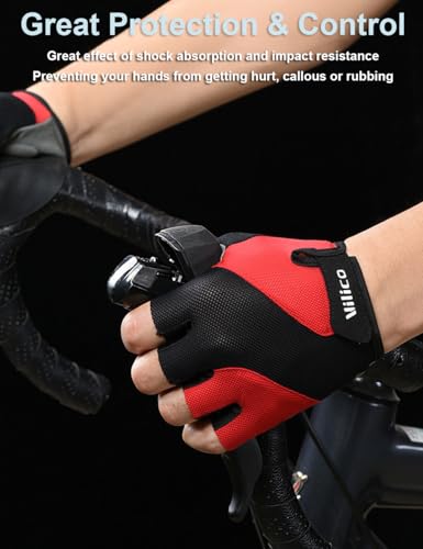 Cycling Gloves for Men & Women - Padded MTB Gloves - Black - X-Large