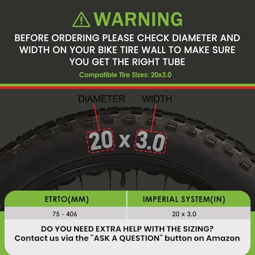 PAKCHEF 20x3 Fat Tire Inner Tube – Heavy-Duty Butyl 2-Pack with Schrader Valve