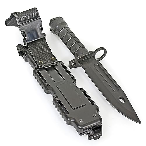 Rubber Knife Training Airsoft with Sheath Dummy Plastic Dagger