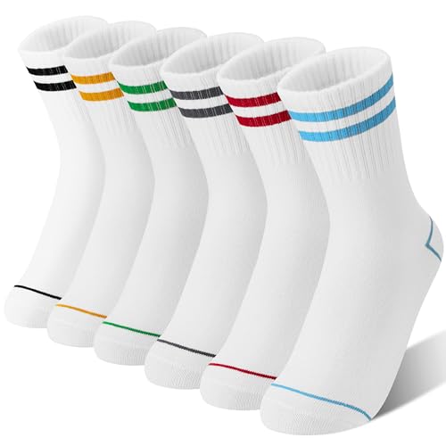 Kids Boys Girls Breathable Cotton Athletic Basketball Socks 6 Pairs