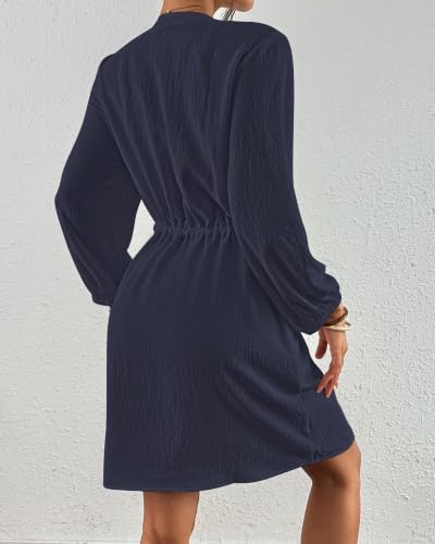 X-Large Navy Blue Swimsuit Coverup for Women V Neck Bathing Suit Beach Dress
