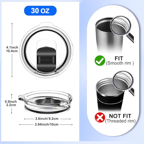 30oz Replacement Tumbler Lids - 2Pcs with Magnetic Slider