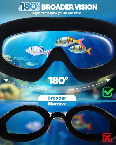 Swim Goggles - Anti-Fog & UV Protection, No Leak Design, 2 Pack