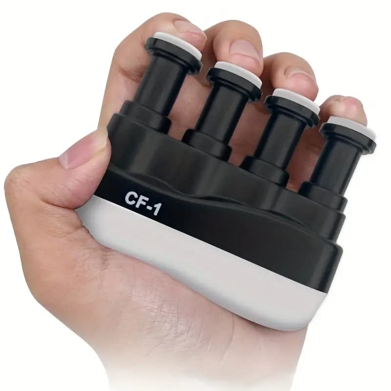 Finger Strengthener Hand Grip Trainer - Black & White - Improve Flexibility & Strength for Musicians
