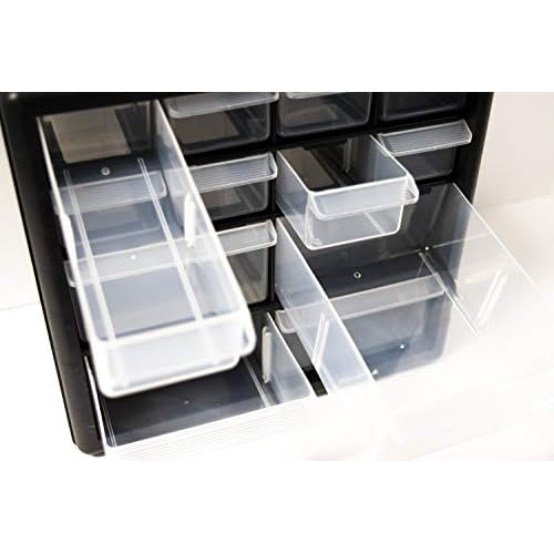Homak 12-Drawer Parts Organizer, Black, HA01012001